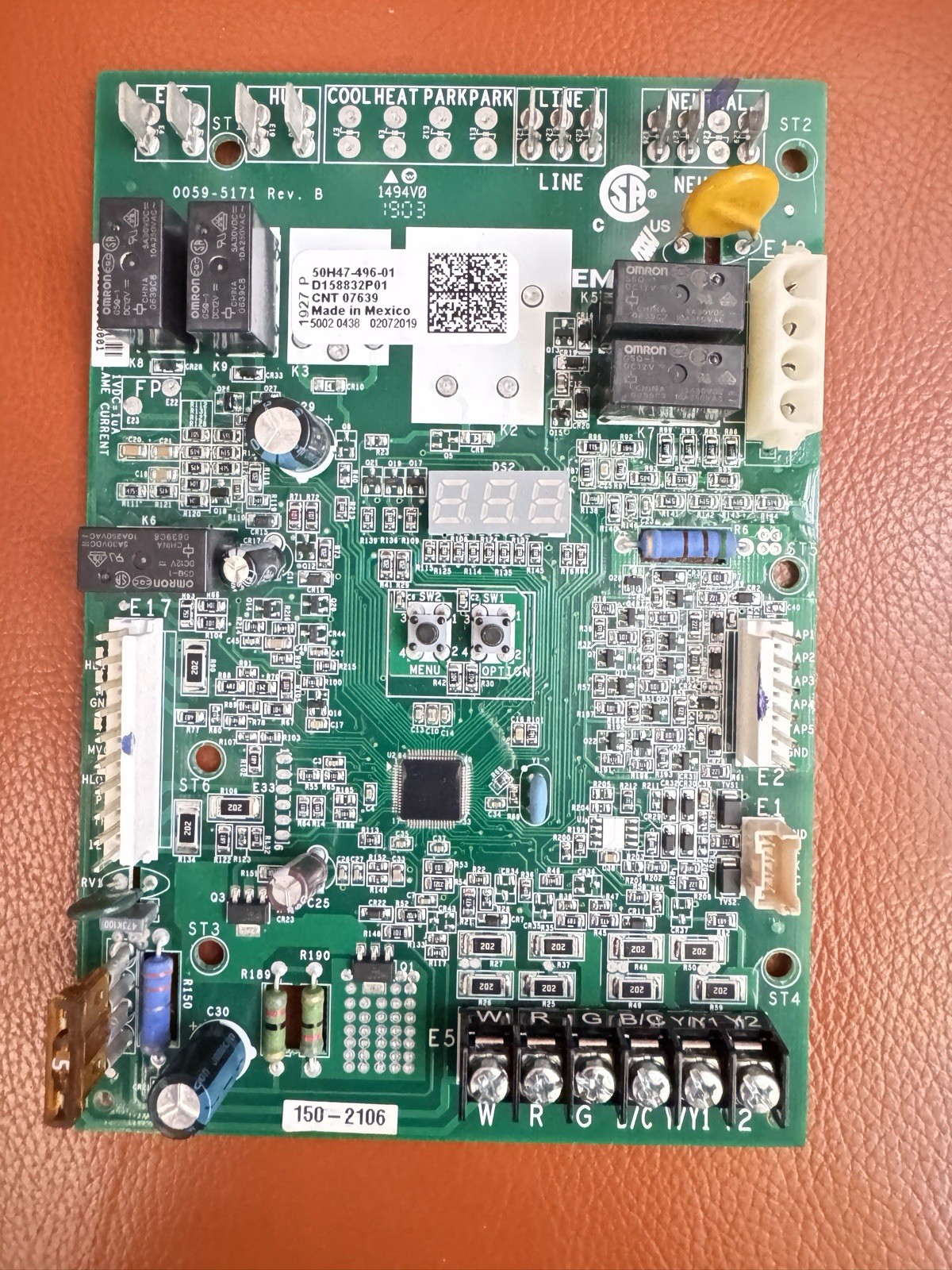 White Rodgers INTEGRATED FAN CONTROL # 50H47-496-01 D158832P01 CNT 07639 White Rodgers INTEGRATED FAN CONTROL # 50H47-496-01 D158832P01 CNT 07639