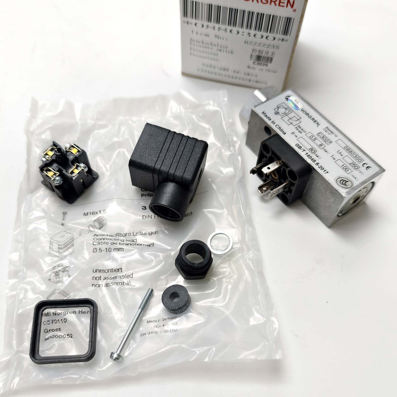 1pcs Pressure Switch for Norgren 0880300 1pcs Pressure Switch for Norgren 0880300