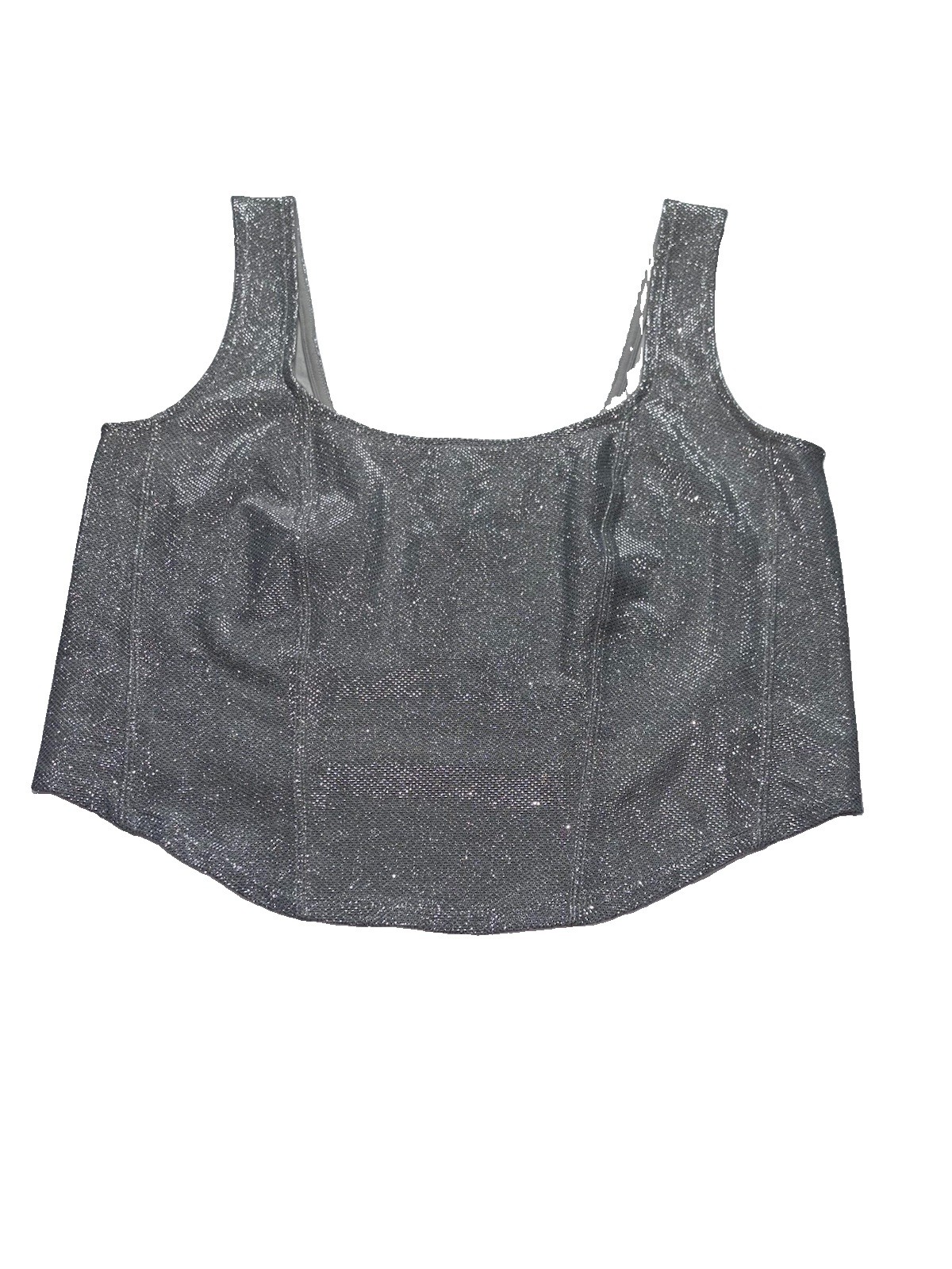 H&M Divided Shimmer Tank Top Size Large Silver Glitter Sparkly Corset Style NWT H&M Divided Shimmer Tank Top Size Large Silver Glitter Sparkly Corset Style NWT