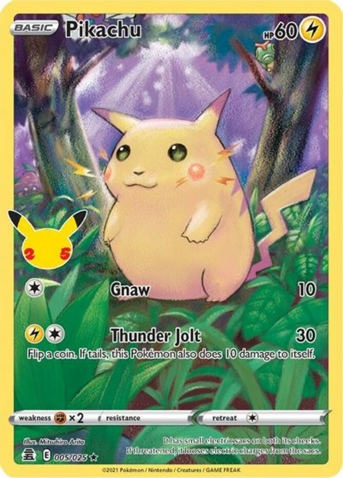Pikachu - 005/025 - Holo Rare Pokemon Lightly Played Celebrations