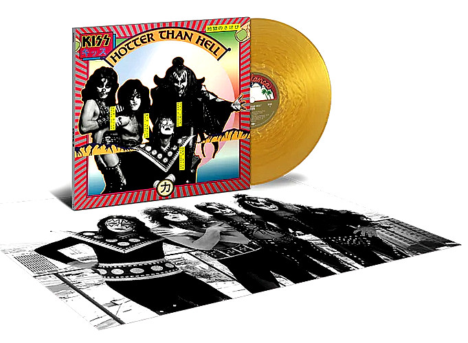 KISS Hotter Than Hell 50th Anniversary GOLD Vinyl LP Poster Hype Sticker Ace NEW