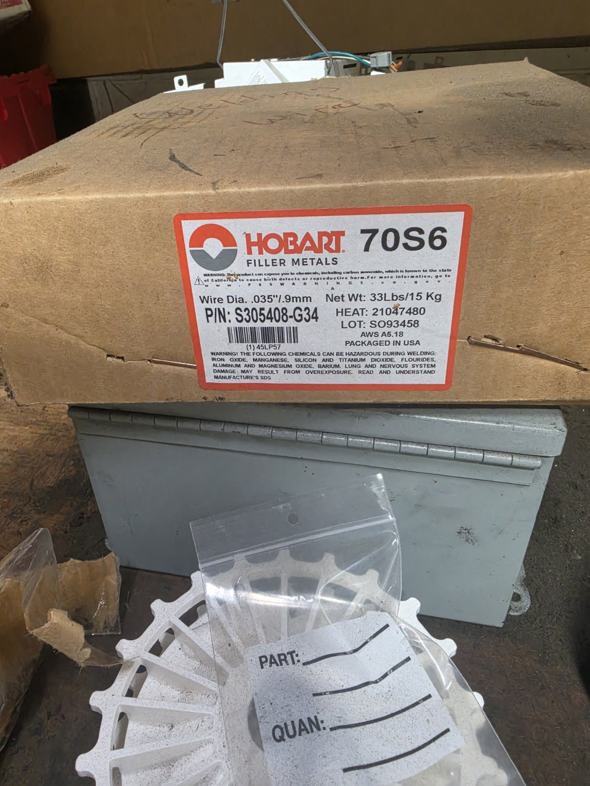 MIG Welding Wire,HOBART S305408-G34  Car 70S6  S305408-G34 Wire 33lbs Box