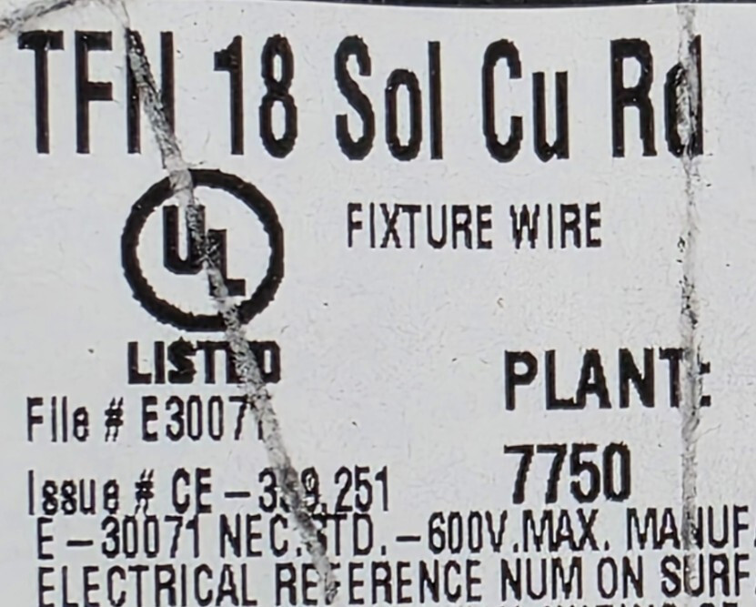 Southwire #18awg Solid Copper TFN Fixture/Building Wire 105C/600V Red /100ft Southwire #18awg Solid Copper TFN Fixture/Building Wire 105C/600V Red /100ft