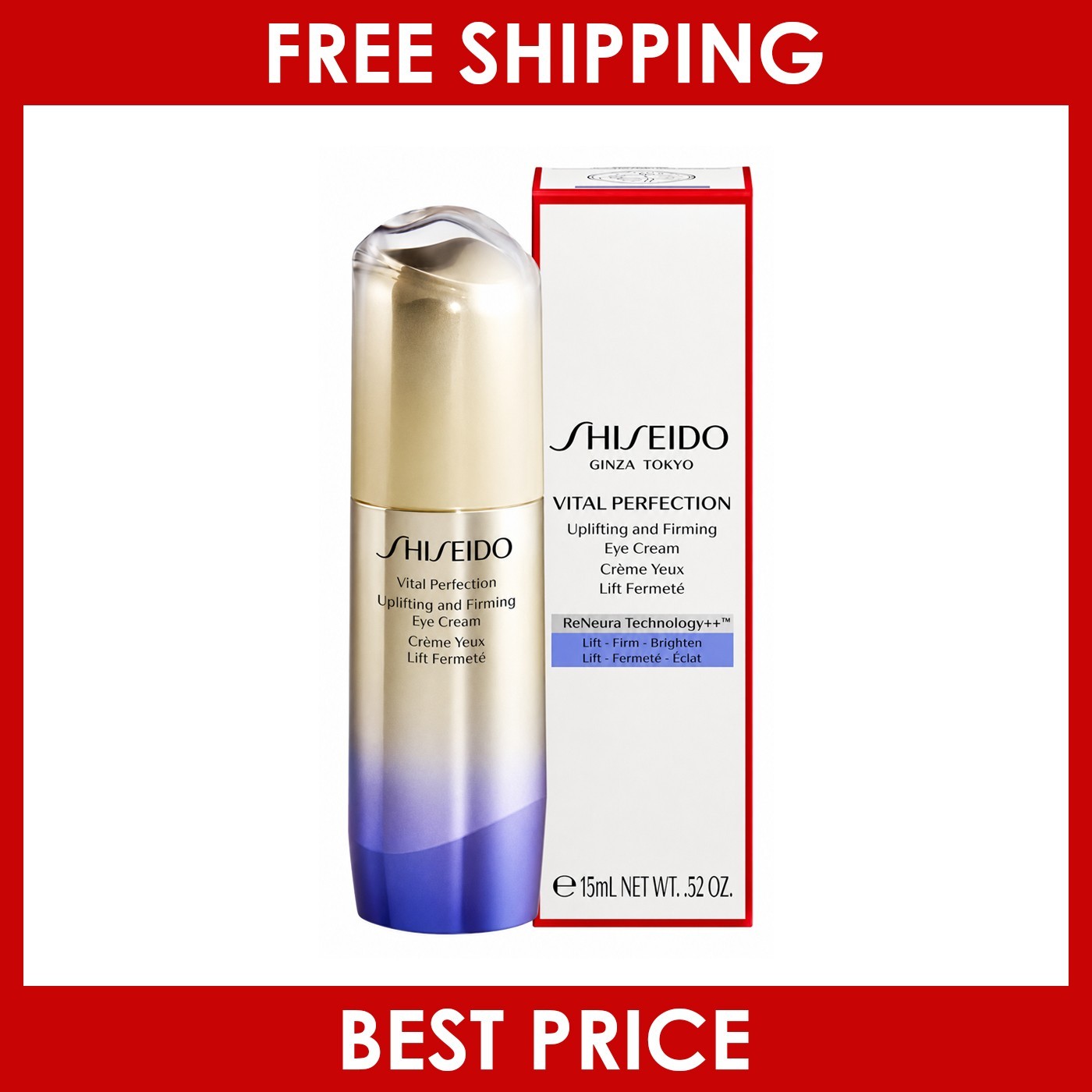 Shiseido Vital Perfection Eye Cream 15ml Uplifting Firming Care - New & Sealed