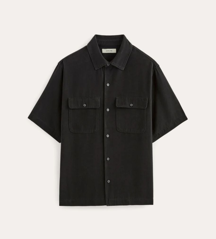 Everlane The Relaxed Utility Shirt in Buttersoft Men\'s Size XL in Black NWT