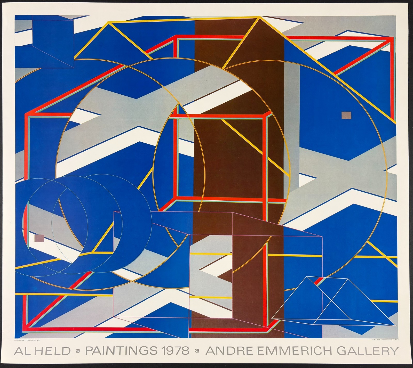 Vintage 1979 Al Held C-B-1 Andre Emmerich Gallery Exhibition Poster Abstract