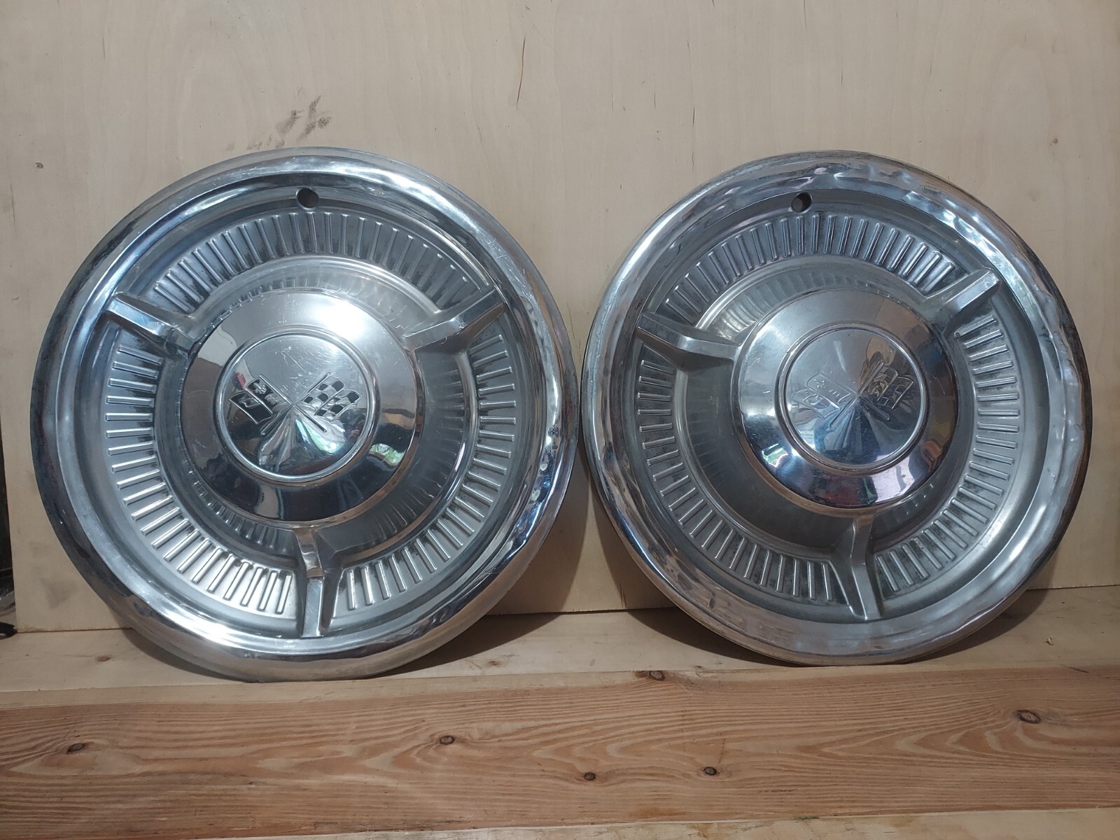 LOT OF 2 ORIGINAL 1958 CHEVROLET BEL-AIR 14” HUBCAPS