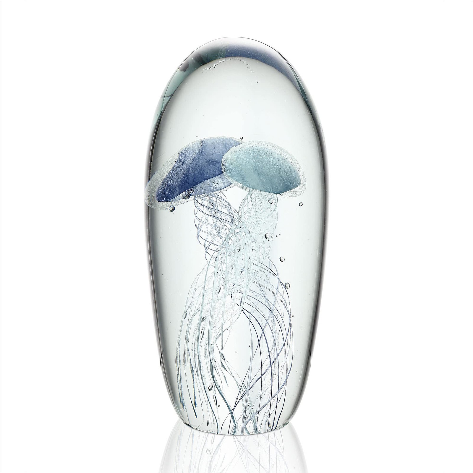SPI Home 58076 Shades of Blue Jellyfish Pair Glow in The Dark 8.5 x 4 Art Glass