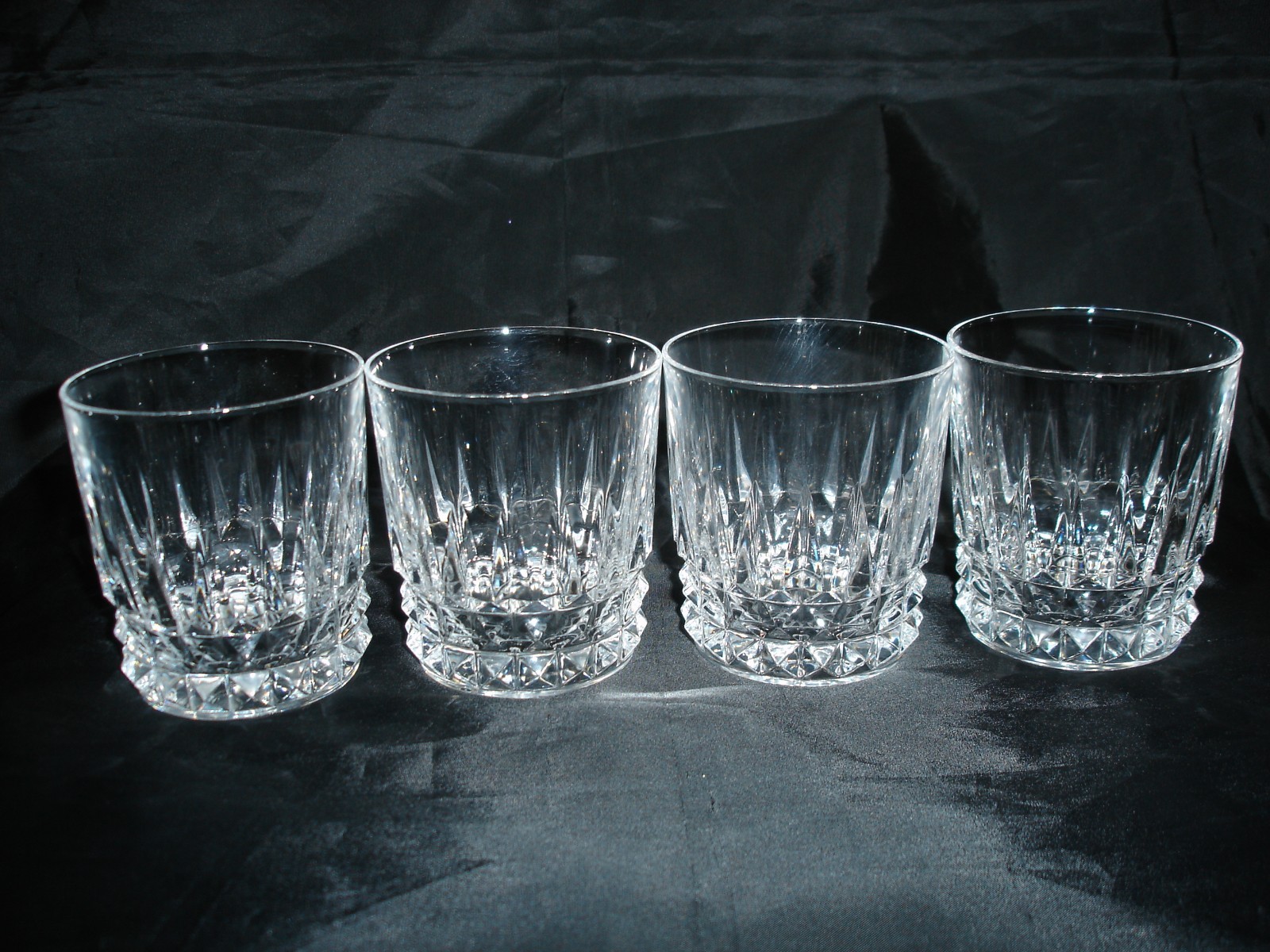 SET OF 4 OLD FASHIONED / WHISKEY GLASSES CRISTAL D\' ARQUE TUILLERIES VILLANDRY