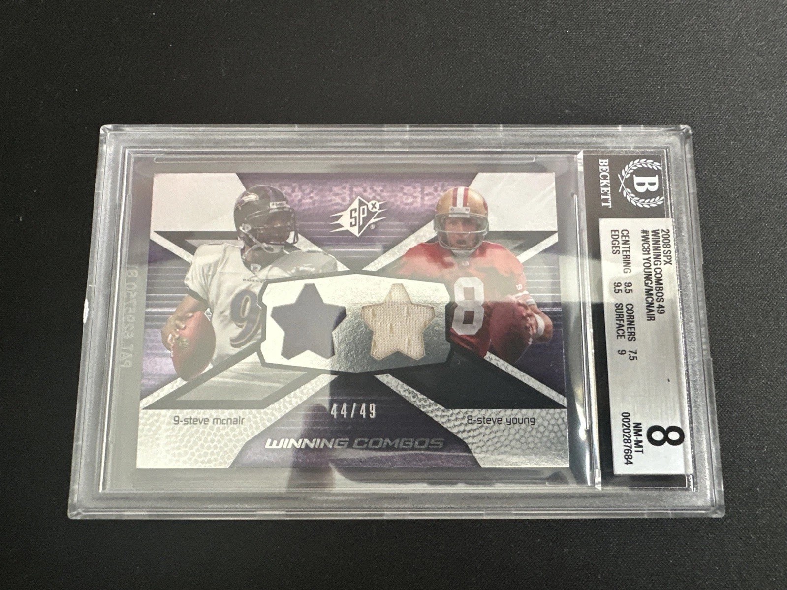 2008 SPx Winning Combos Steve Young, Steve McNair #WC81 Stars /49 (MEM) 2008 SPx Winning Combos Steve Young, Steve McNair #WC81 Stars /49 (MEM)