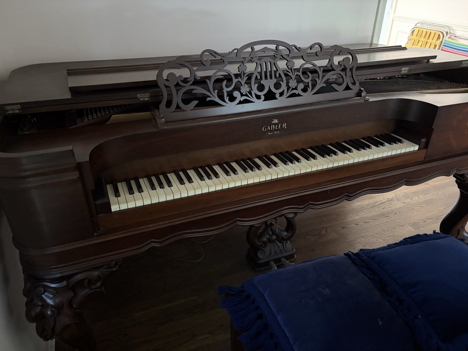 Circa 1870 Gabler Square Grand Piano Fully Playable & Stabilized In 2024