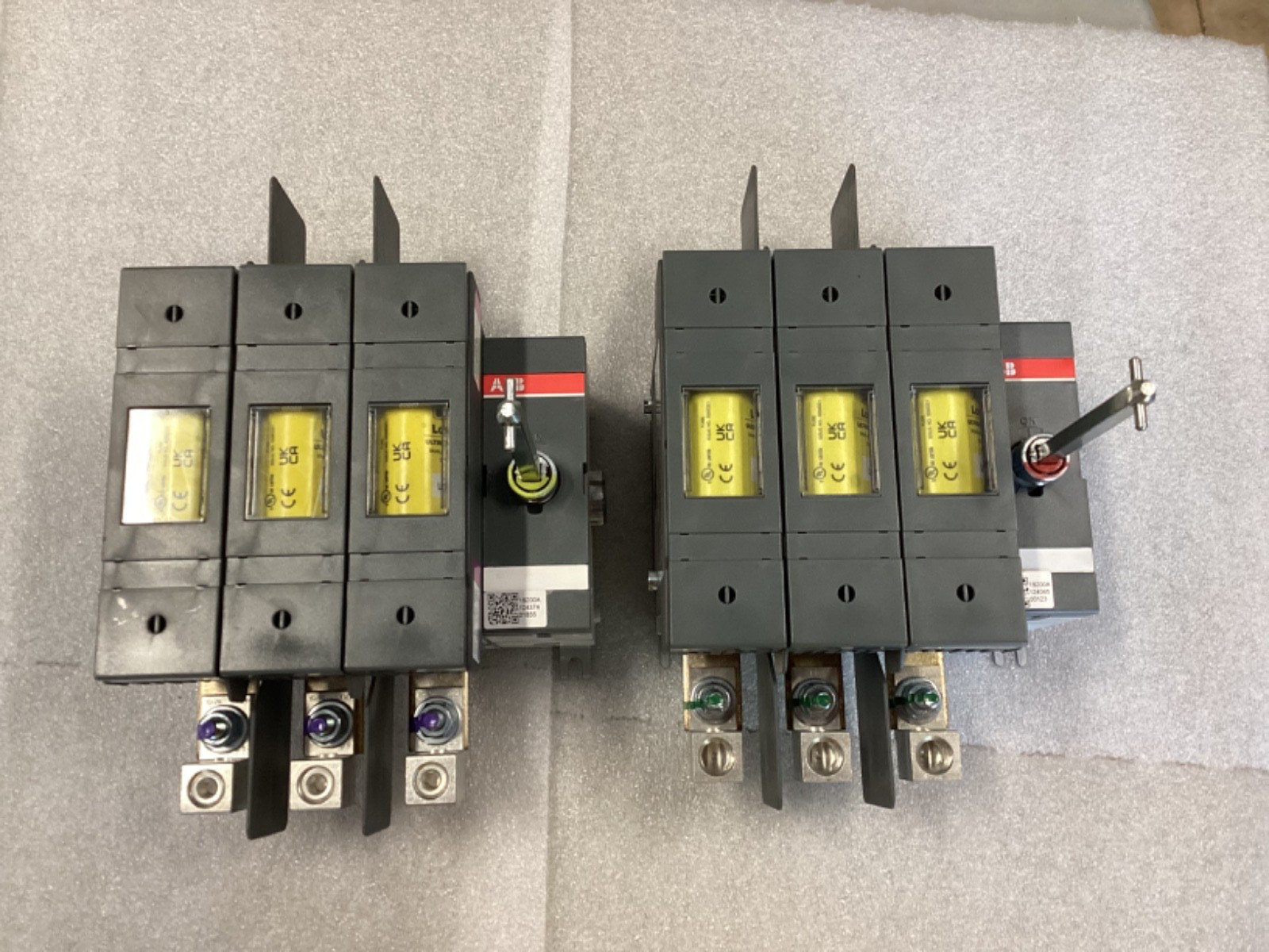 ABB OS100GJ03 Fusible Disconnect switch 100A 3 Poles 600VAC w/Fuses Lot of 2