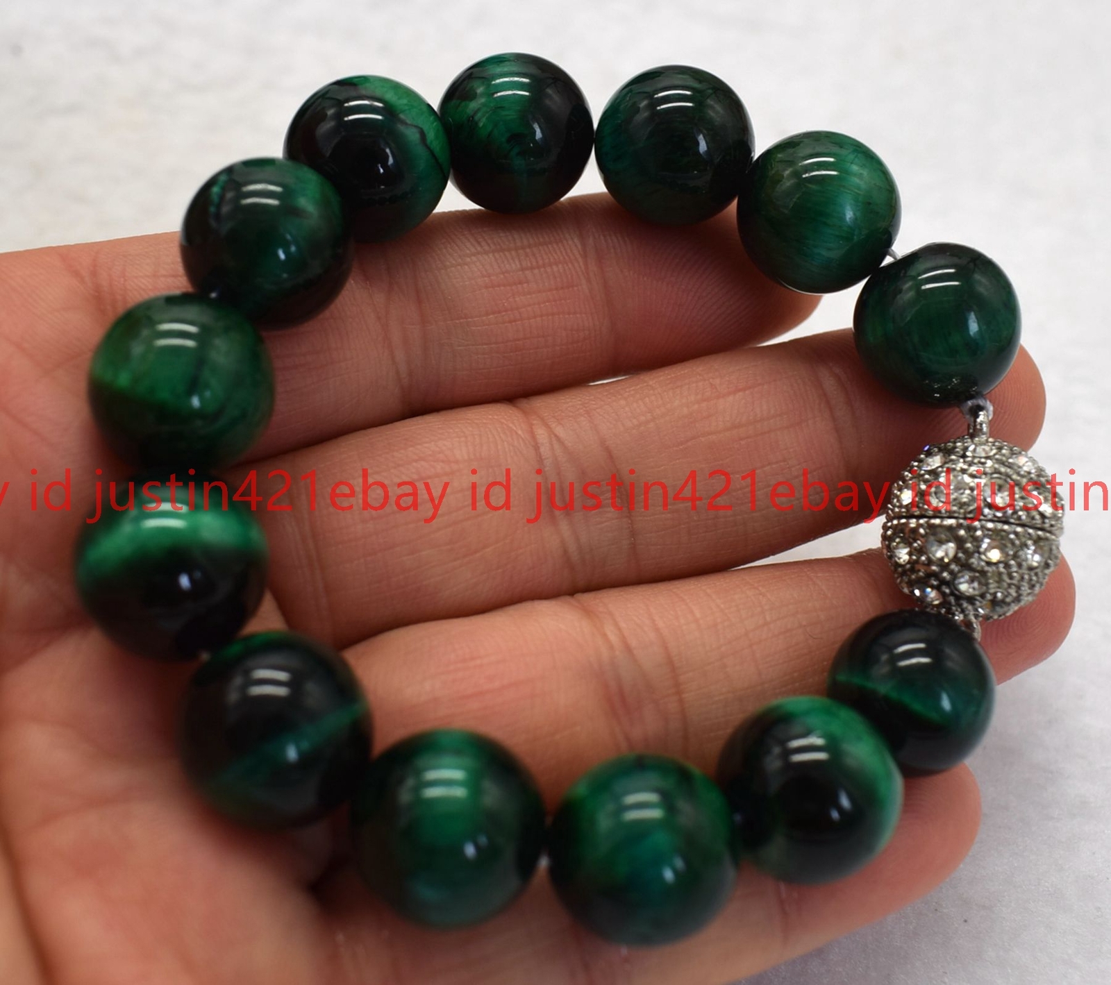 Huge 14mm Natural Multicolor Gemstone Round Beads Gemstone Bracelet 7.5\