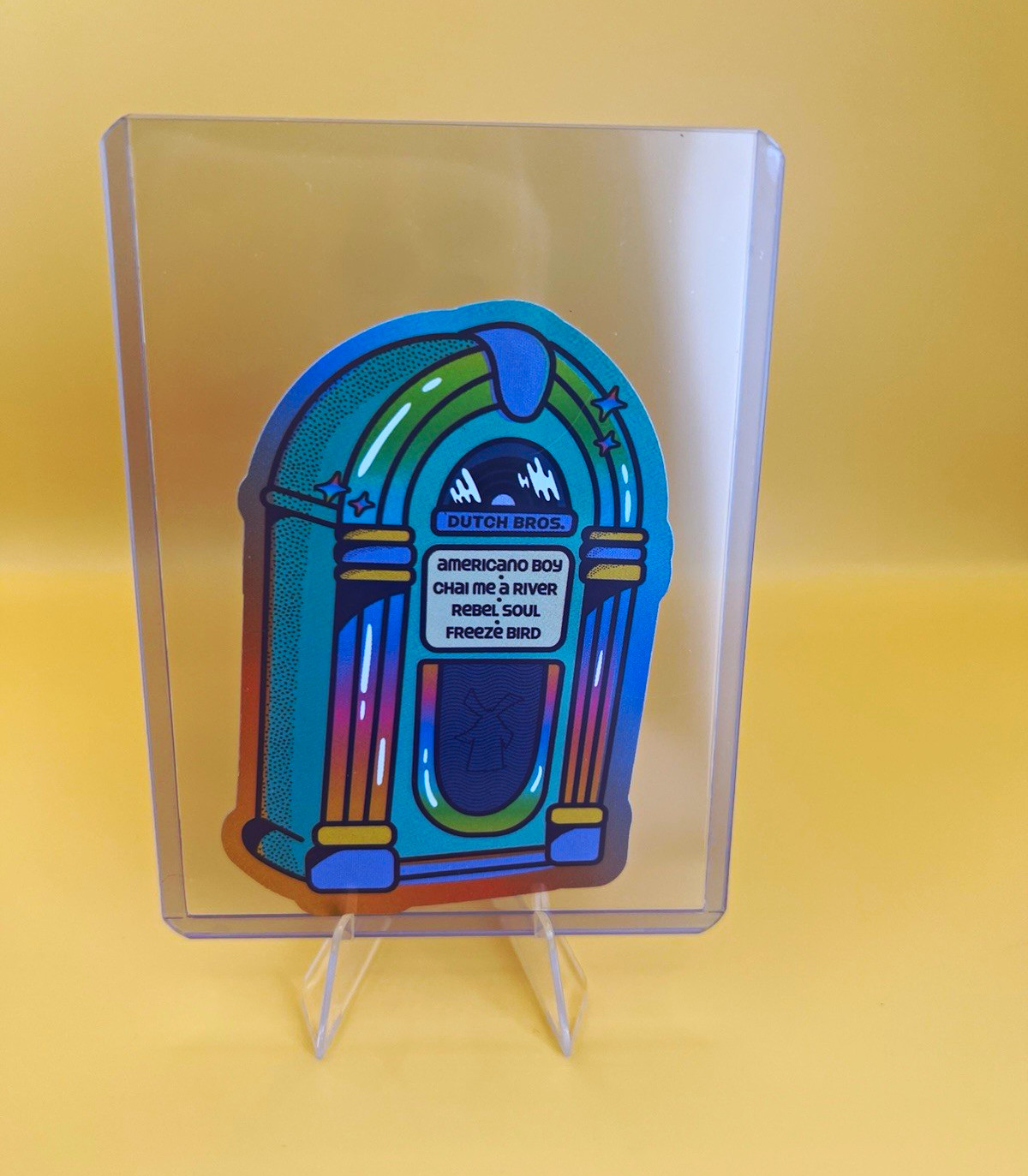 Dutch Bros Jukebox Second Chance Sticker 10/12/2026 New 1 Sticker in top loader 