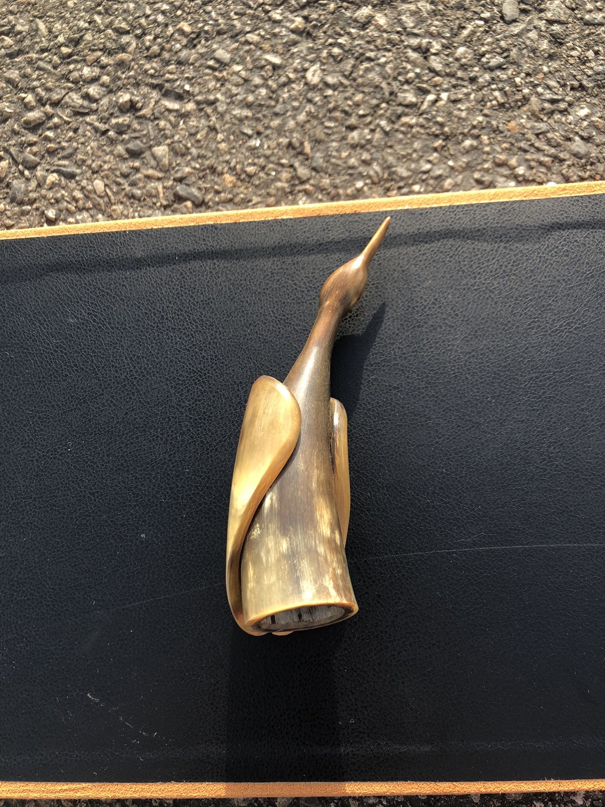 Vintage Two Layer Cow Horn Duck/Bird, Length 6”,  1.75” Width, 83.74 Grams