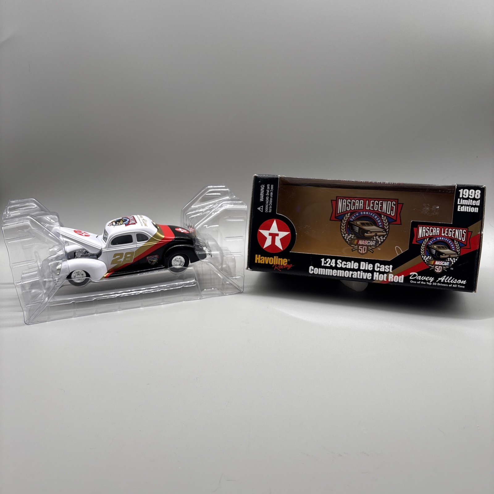 Racing Champions 1998 NASCAR Legends 1:24 Davey Allison 28 Havoline Hot Rod NIB
