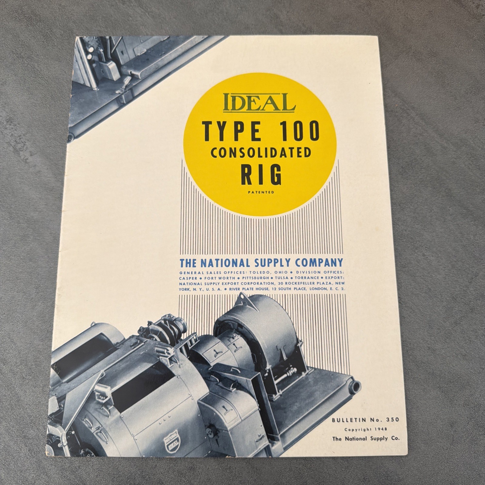 VTG 1940s National Supply Co Ideal Type 100 Consolidated Rig Manual Book #350