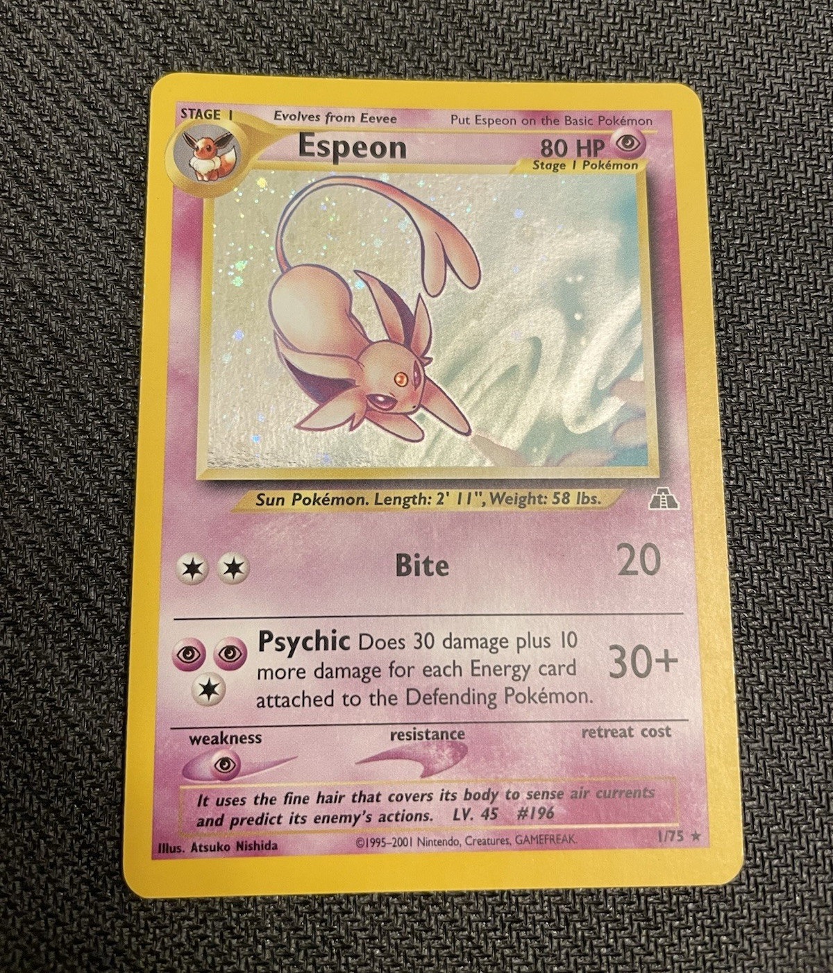 Espeon 1/75 Neo Discovery Holo Rare Pokemon TCG English