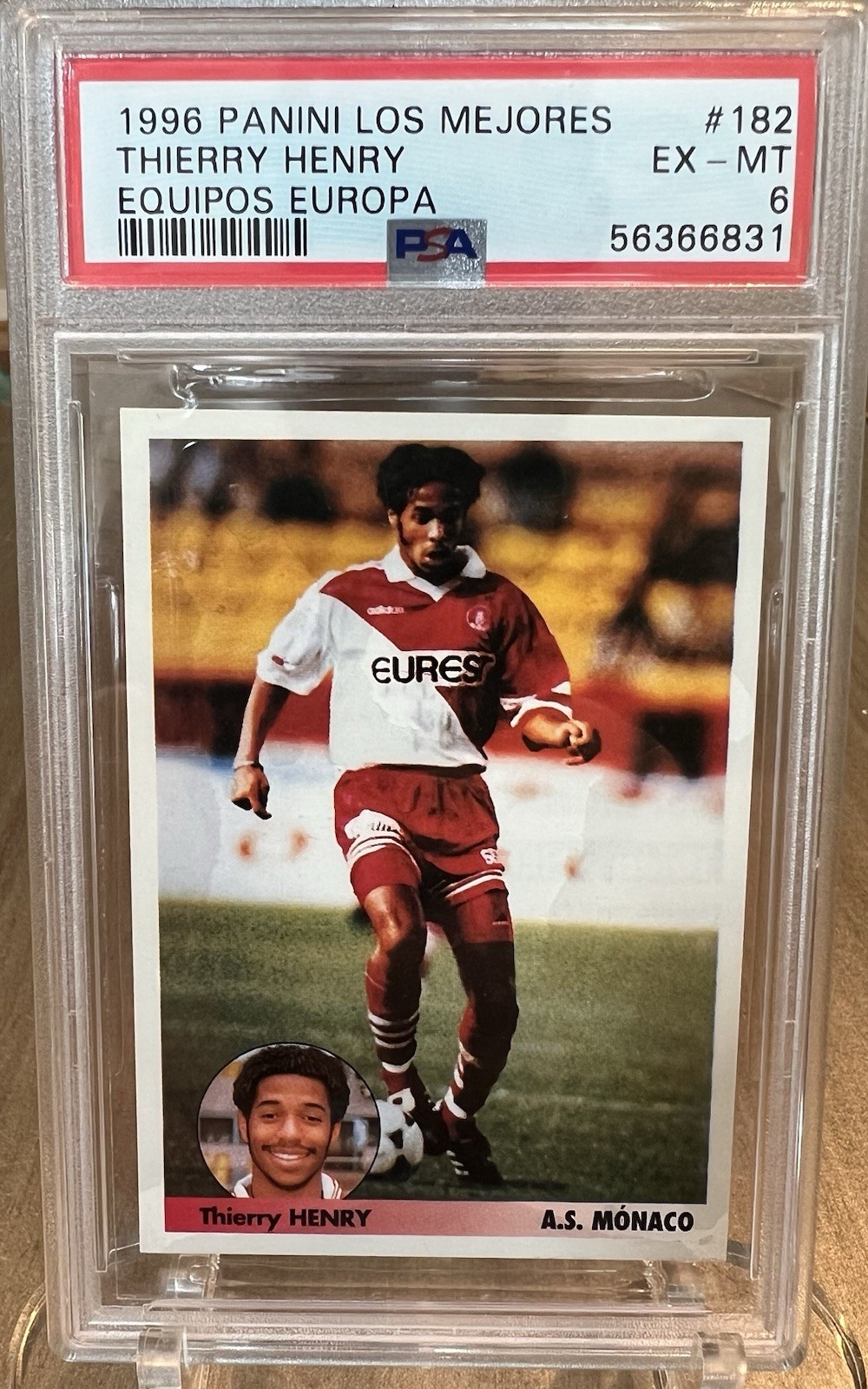 Panini 1996-97 Los Mejores Equipos de Europa Thierry Henry #182 RC PSA 6 Monaco