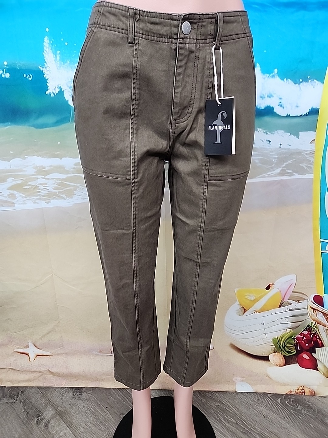 Nwt Flamingals Women\'s Pants Size 3XL Brown #74600- 27 Inseam Nwt Flamingals Women\'s Pants Size 3XL Brown #74600- 27 Inseam