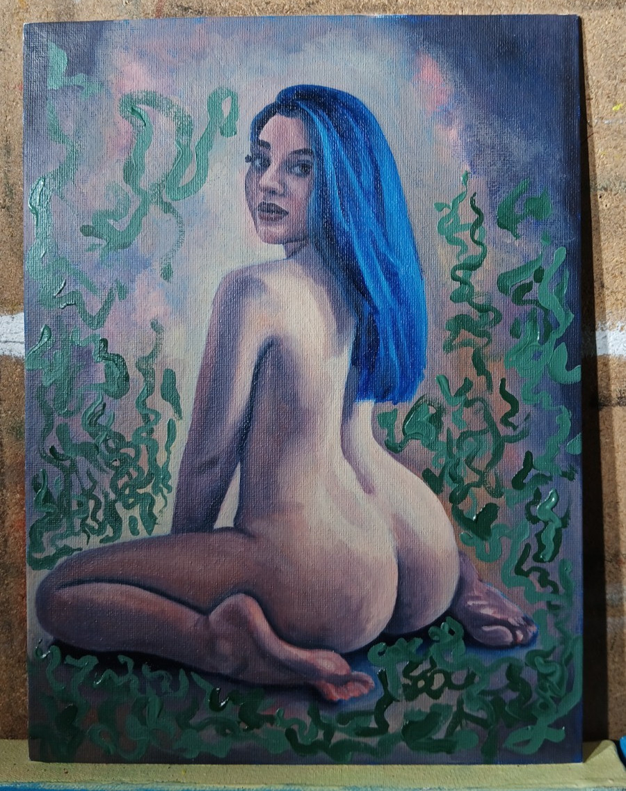 oil painting of a woman 9×12 inches