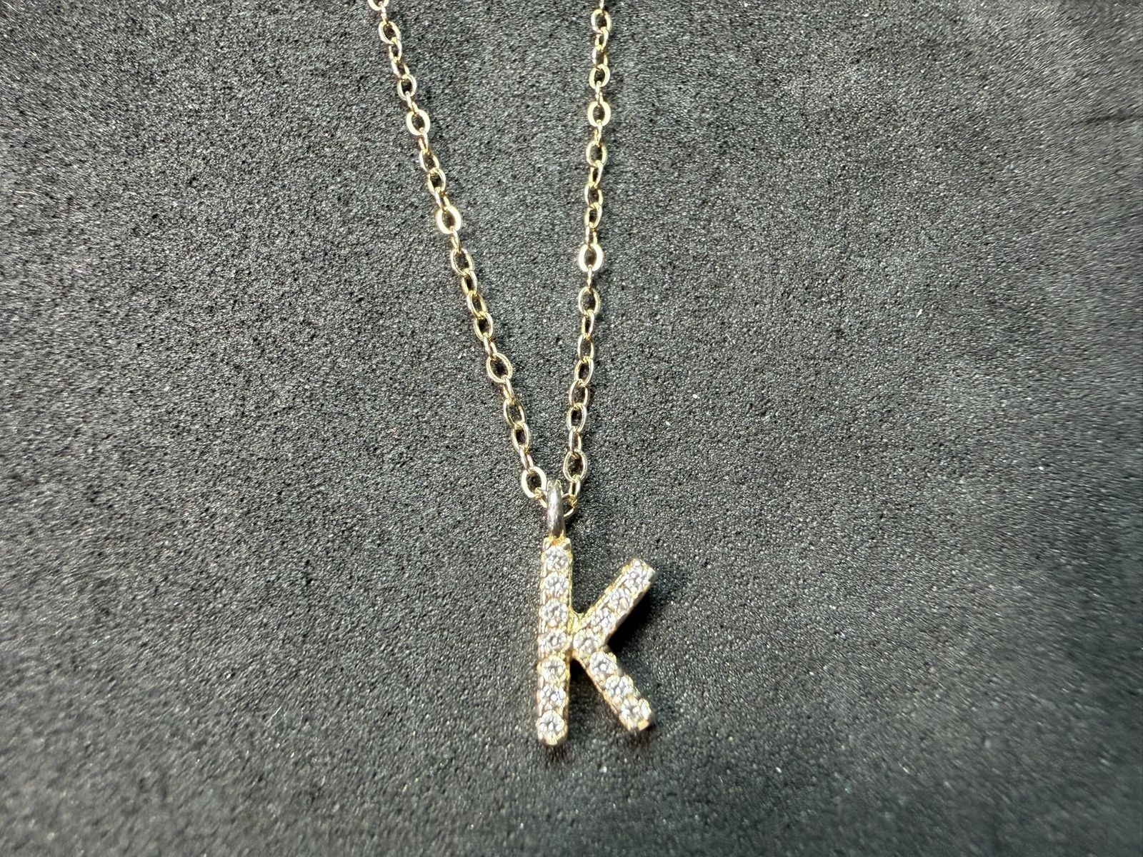 1.49g Vintage Sterling Silver 925 K Pendant Necklace Sparkle Adjustable 18 in M 1.49g Vintage Sterling Silver 925 K Pendant Necklace Sparkle Adjustable 18 in M