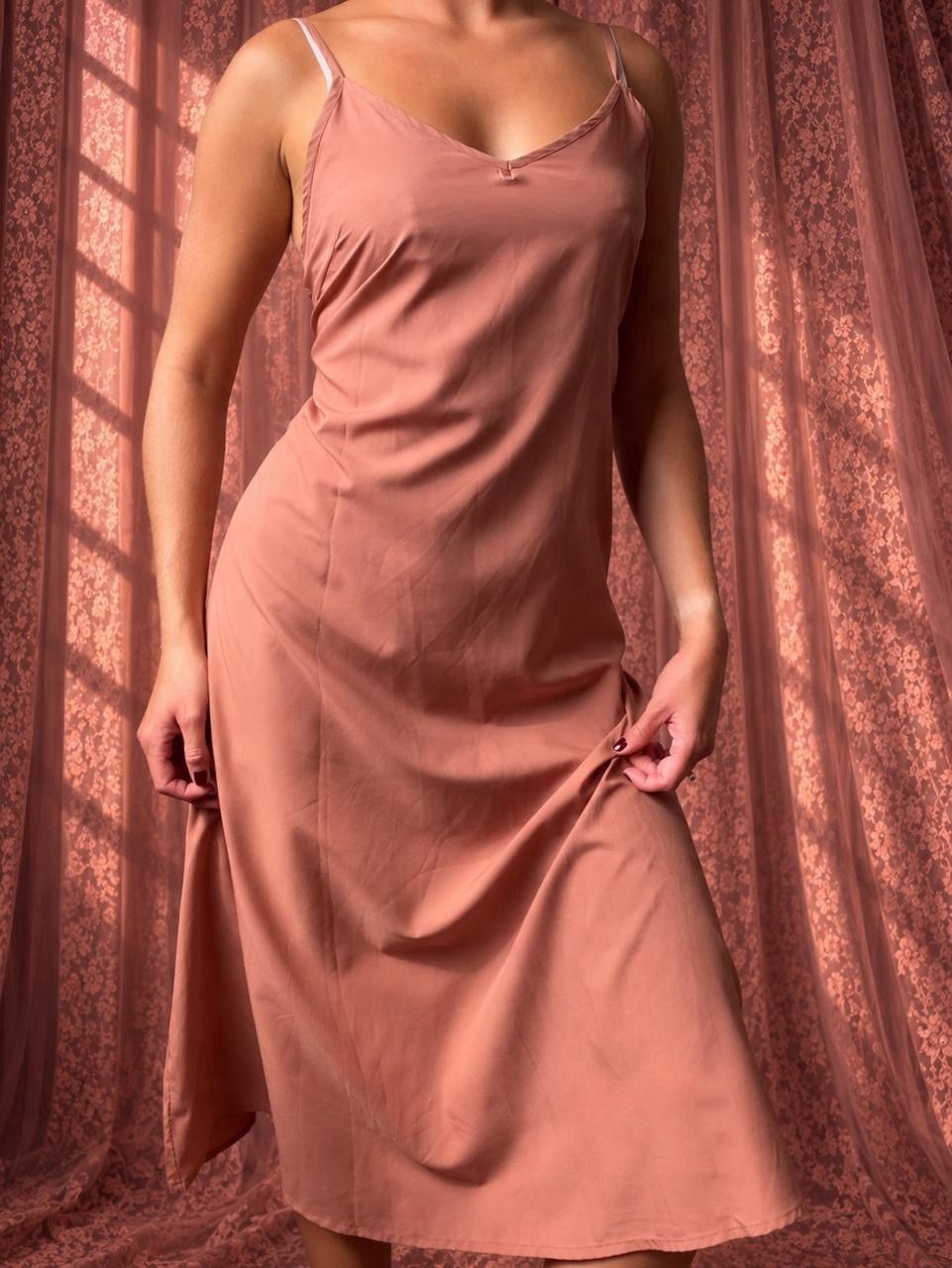 1990s does 1930s blush nylon slip dress 1990s does 1930s blush nylon slip dress