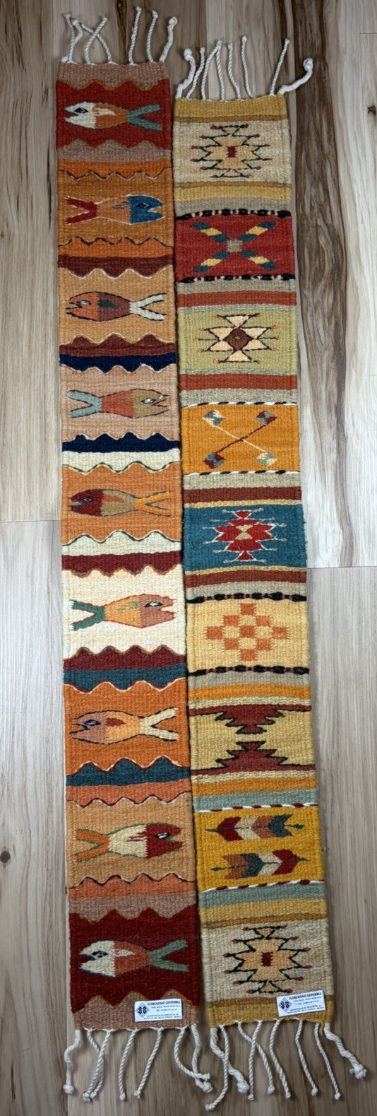 Lot of 2 Zapotec Handwoven Wool Table Runner Runners Southwest Gutierrez Lot of 2 Zapotec Handwoven Wool Table Runner Runners Southwest Gutierrez