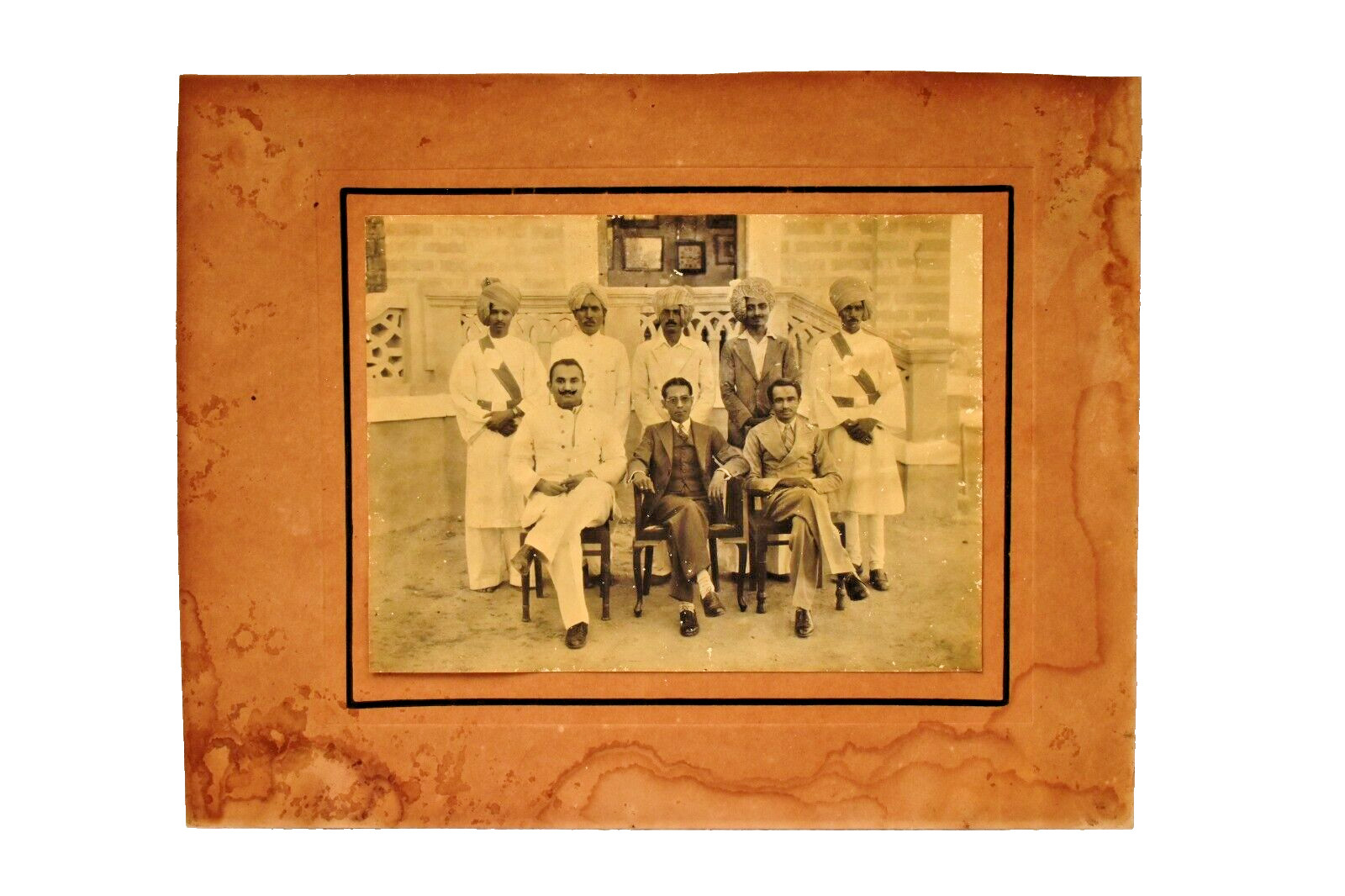 Vintage Photograph King Of Gondal Princely States Of Kathiawar Agency Group Phot