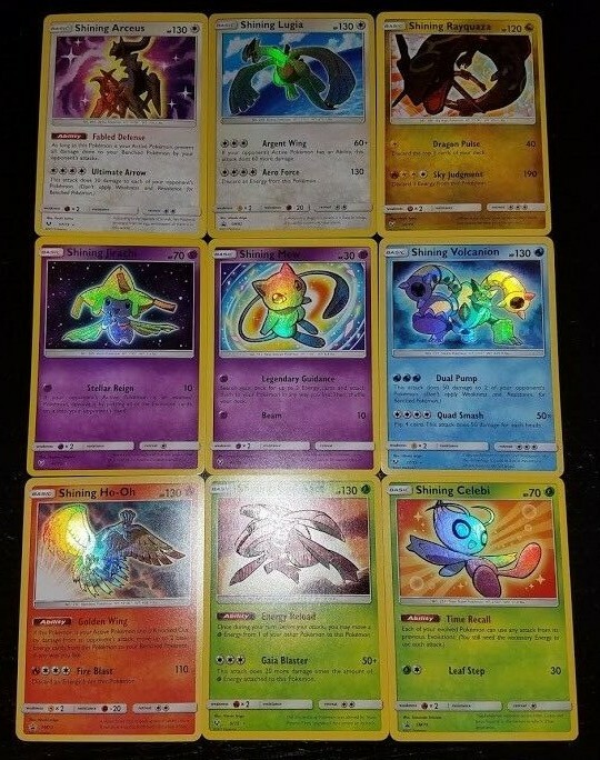 Shining Mew + Arceus, Ho-Oh, Rayquaza, Lugia, Celebi, Jirachi, Genesect Pokemon Shining Mew + Arceus, Ho-Oh, Rayquaza, Lugia, Celebi, Jirachi, Genesect Pokemon