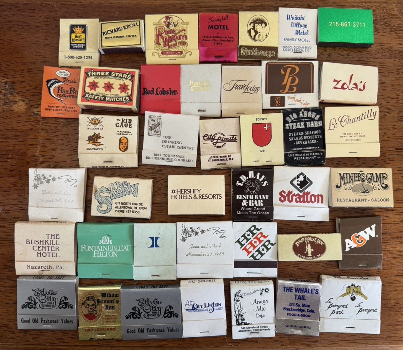 40 Vintage Matchbooks Lot Restaurant Hotel Advertising Travel Collectibles
