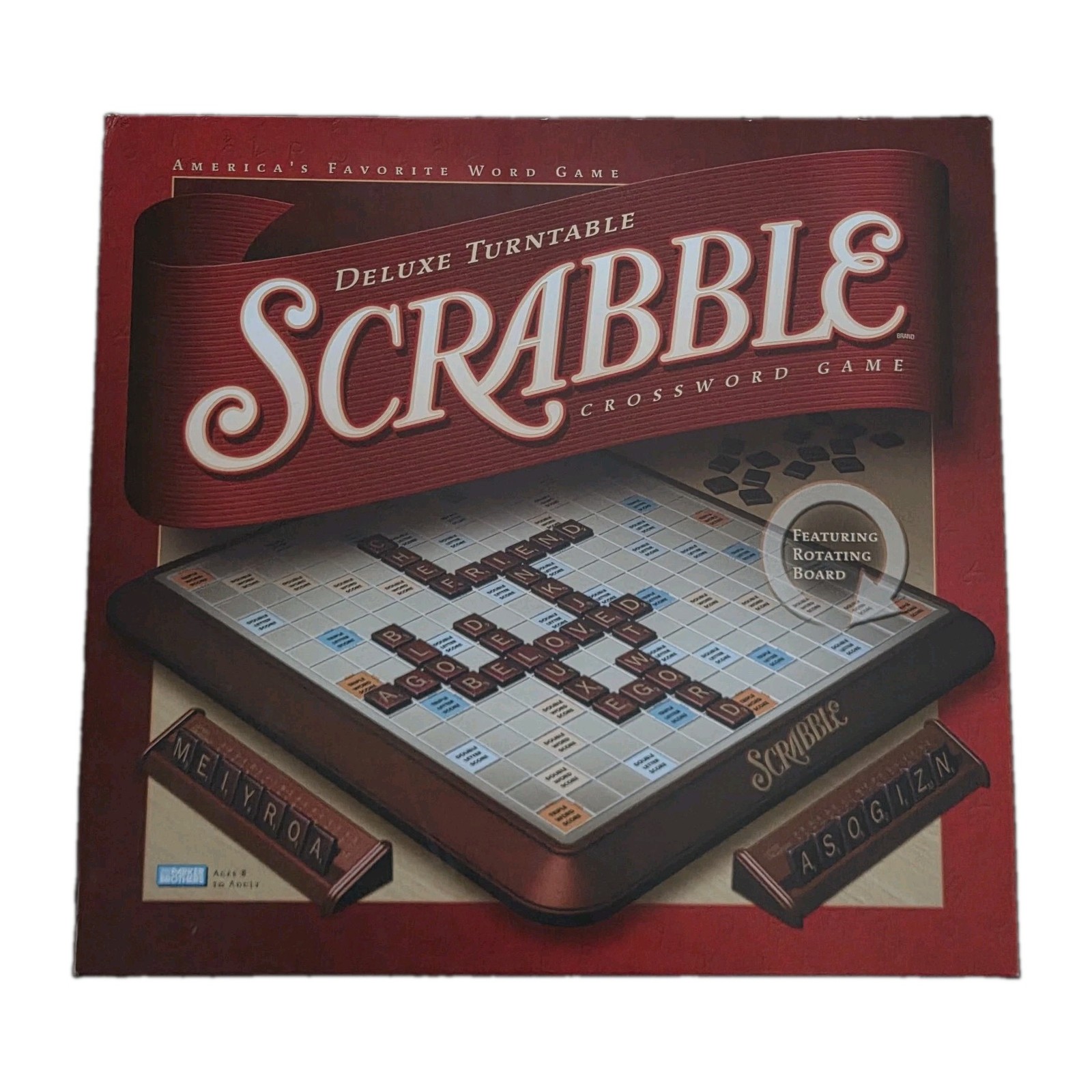 Scrabble Deluxe Edition Game Rotating Gameboard Complete Open Box Sealed Bags