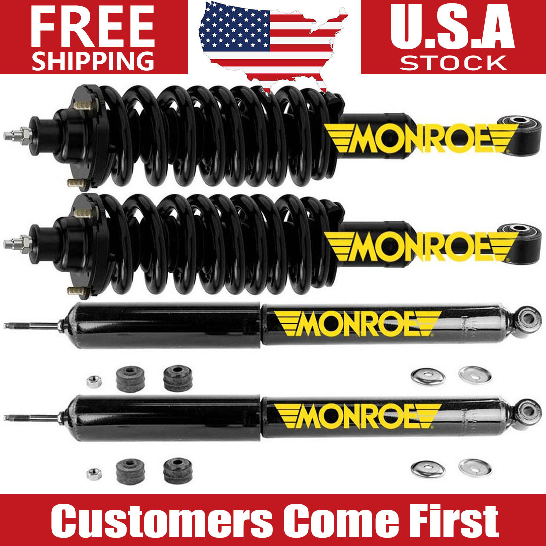 Complete Monroe OEM Front Struts & Rear Shocks For 2016-2023 Toyota Tacoma 2WD