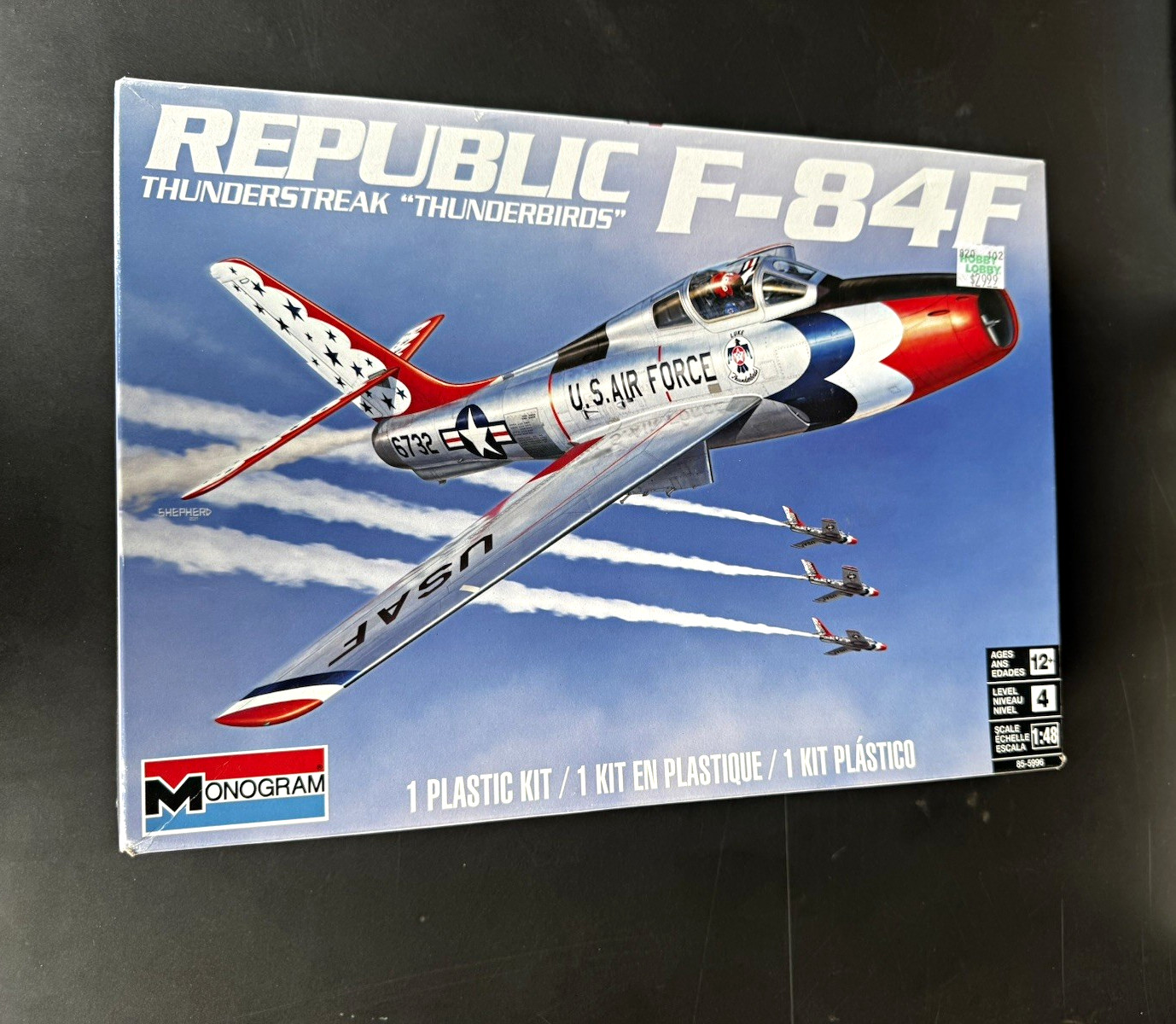 Monogram Republic F-84F Thunderstreak Thunderbirds 1:48 Airplane Kit Unassembled Monogram Republic F-84F Thunderstreak Thunderbirds 1:48 Airplane Kit Unassembled