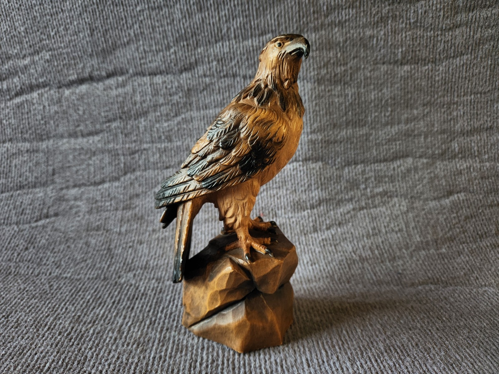 Anri Italy Eagle Perched On Rock Wood Carving Anri Italy Eagle Perched On Rock Wood Carving