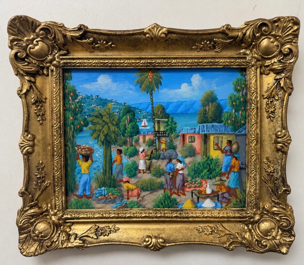 haitian art alaby LY art Caribbean Rigaud Benoit Philomé Obin style landscape.