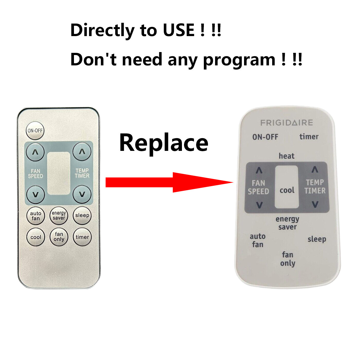 New Replacement Remote Control For Frigidaire Room Air Conditioner FHWW123WBE
