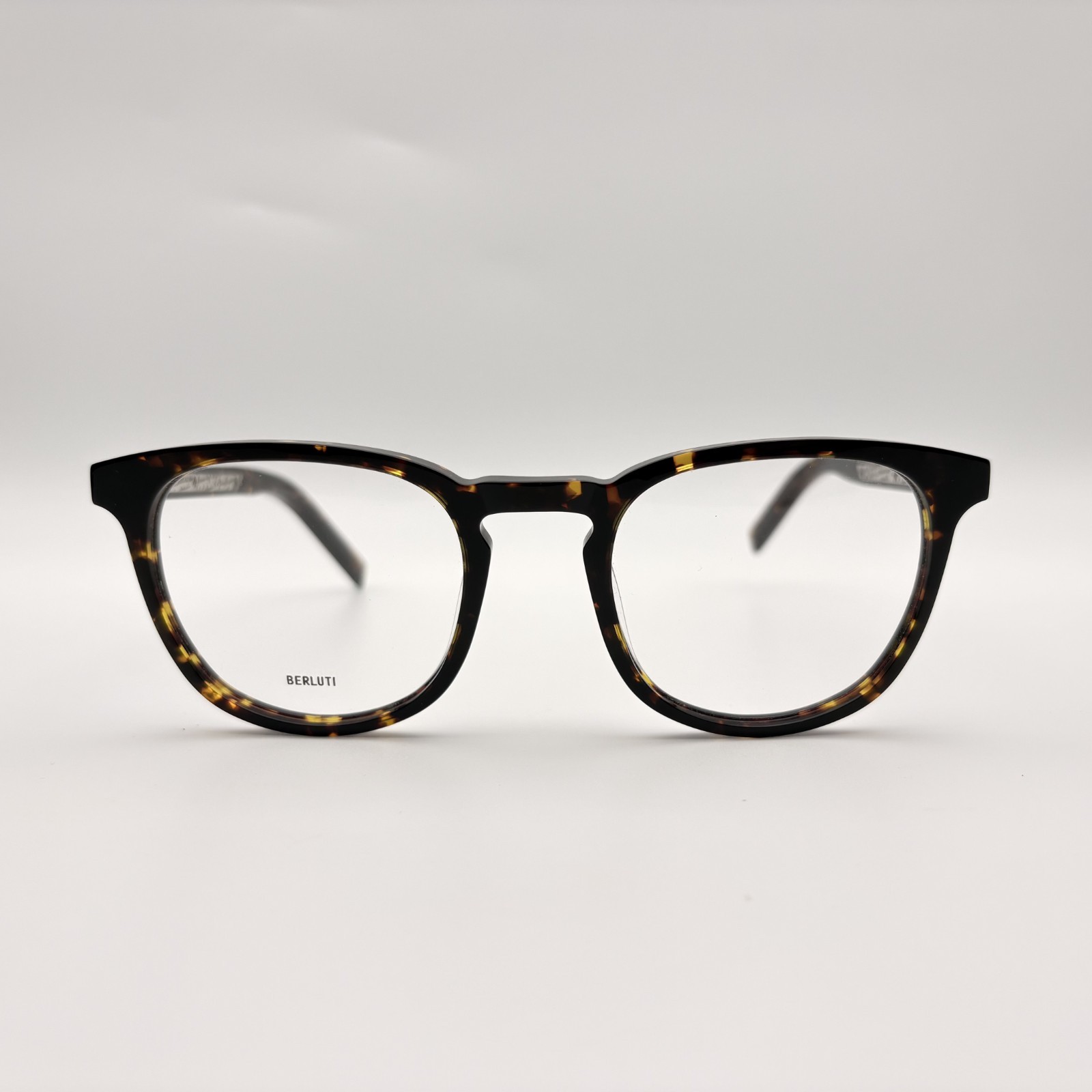 Berluti BL50002I 052 Dark Tortoise Round Acetate Eyeglasses Frame 51mm NEW