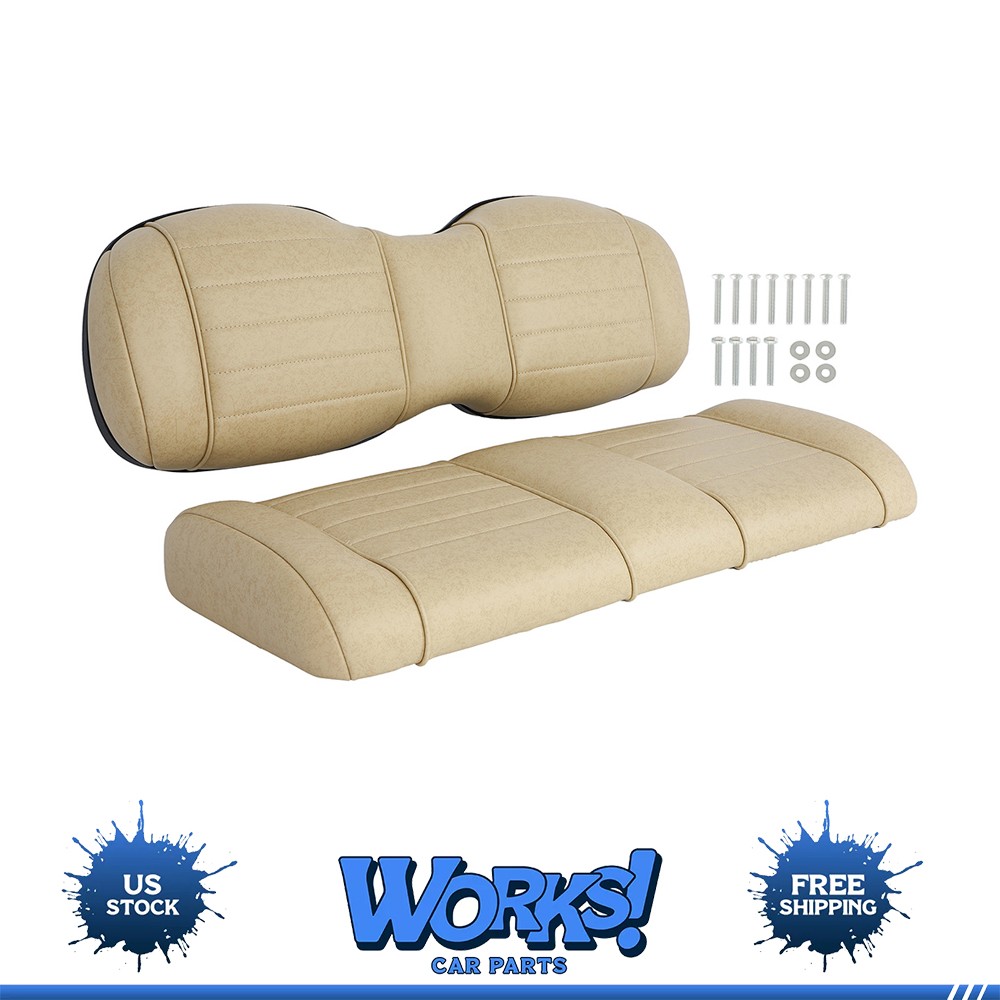 Universal Deluxe Seat Bottom Cushion Set fits Club Car EZGO Yamaha Beige