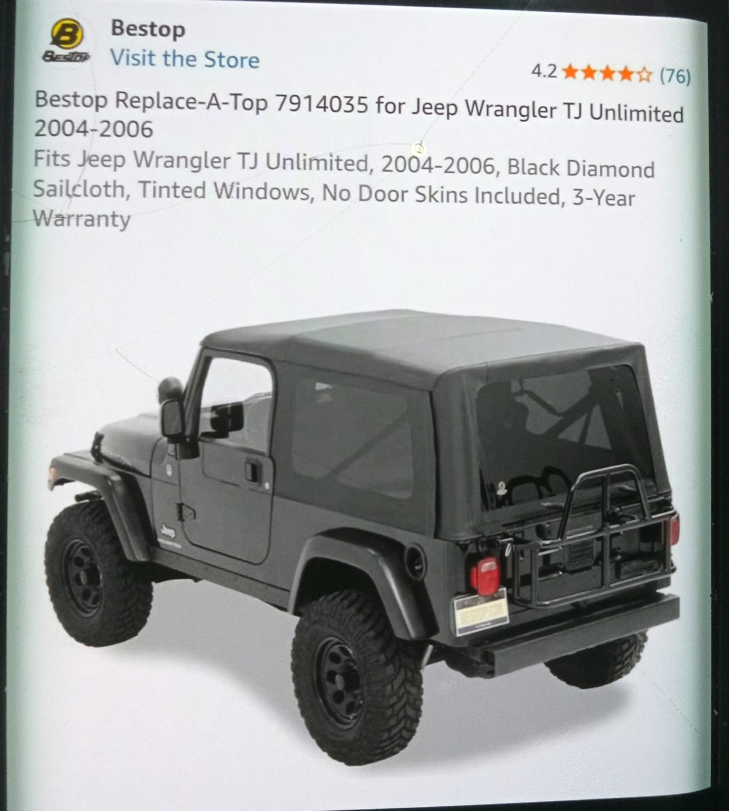 2004 2005 2006 Jeep Wrangler Tj Unlimited Soft Top With Tint