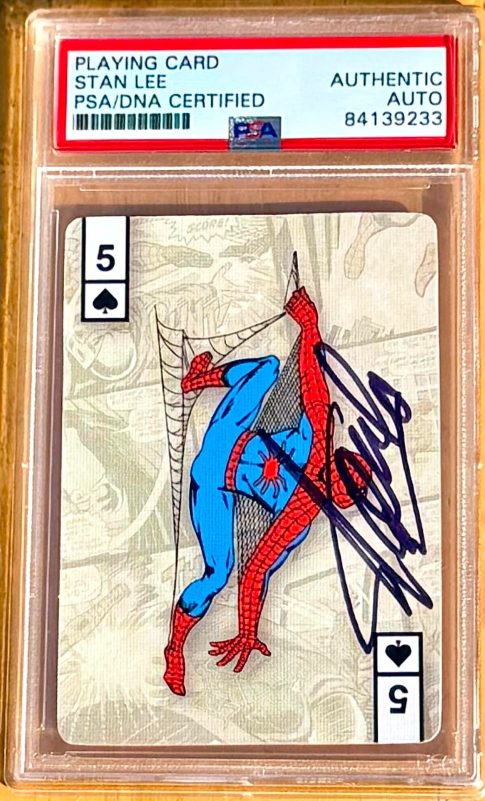 RARE - Spider-man Playing Card SIGNED AUTOGRAPH STAN LEE PSA Authentic - Marvel RARE - Spider-man Playing Card SIGNED AUTOGRAPH STAN LEE PSA Authentic - Marvel