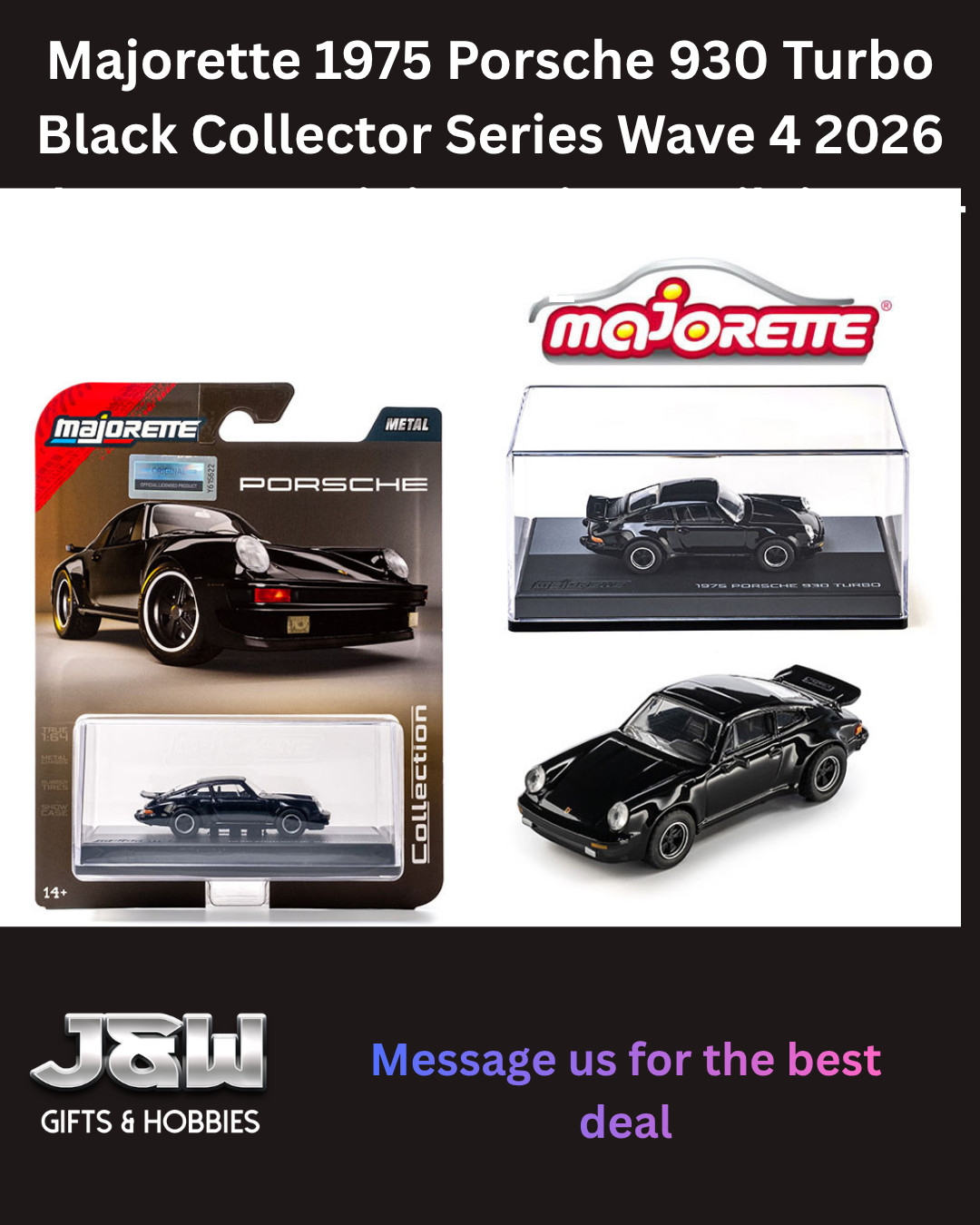 Majorette 1975 Porsche 930 Turbo Black Collector Series Wave 4 2026 1/64