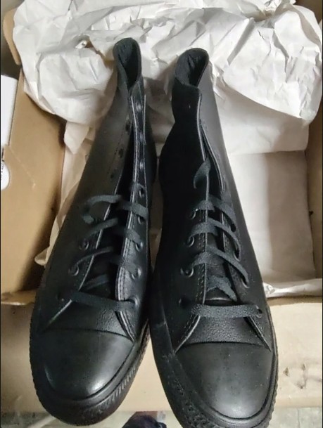 NEW Converse ALL LEATHER  Chuck Taylor High Top Triple Black Size 12