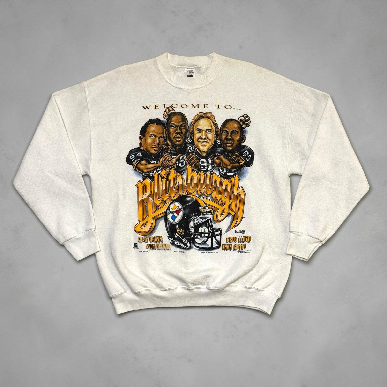 Vintage 1995 Pittsburgh Steelers Blitzburgh Crewneck Sweatshirt XL Deadstock New