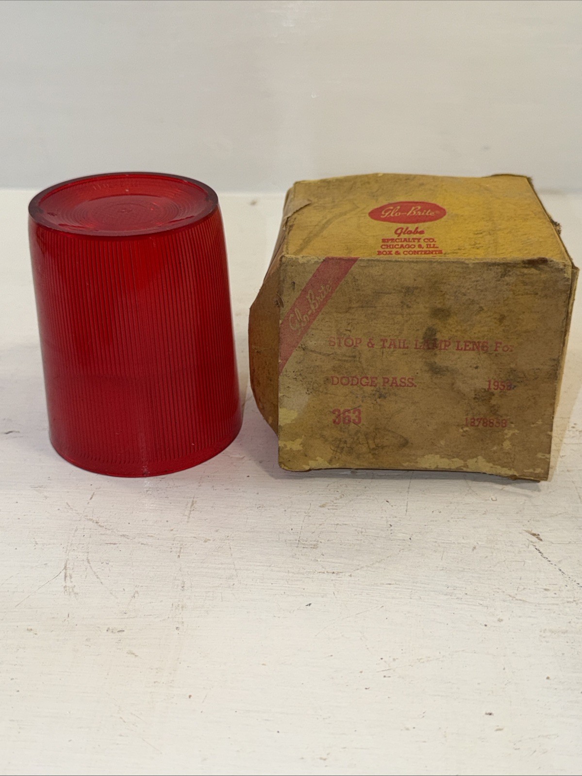 NOS NORS Glo Brite 1959 Dodge Passenger Stop Tail Light Lamp Lens Mopar 1878858