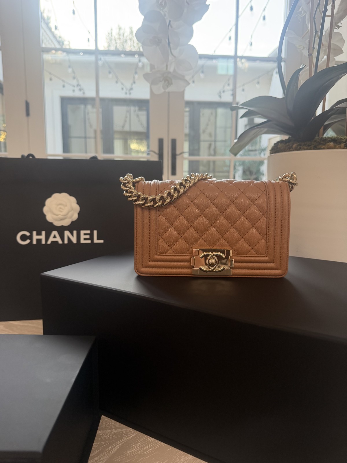 BNIB Chanel Caviar Boy Small Caramel Brown Bag (Retail $6900 ++ tax) BNIB Chanel Caviar Boy Small Caramel Brown Bag (Retail $6900 ++ tax)