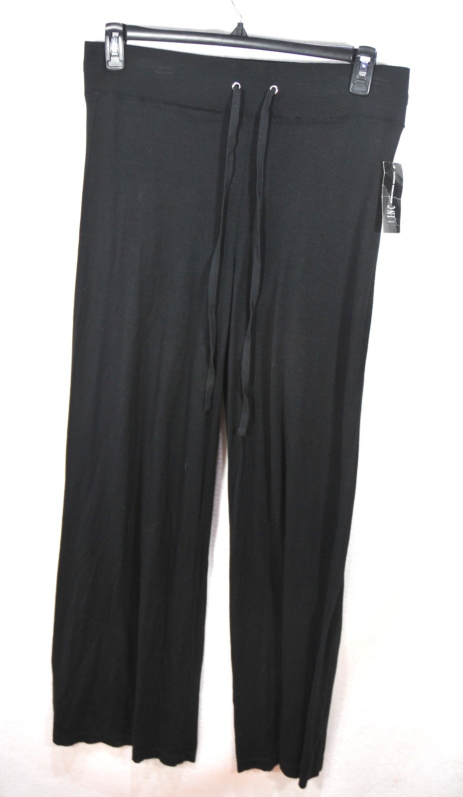 INC International Concepts Wide Leg High Rise Pants L Black Women’s New NWT