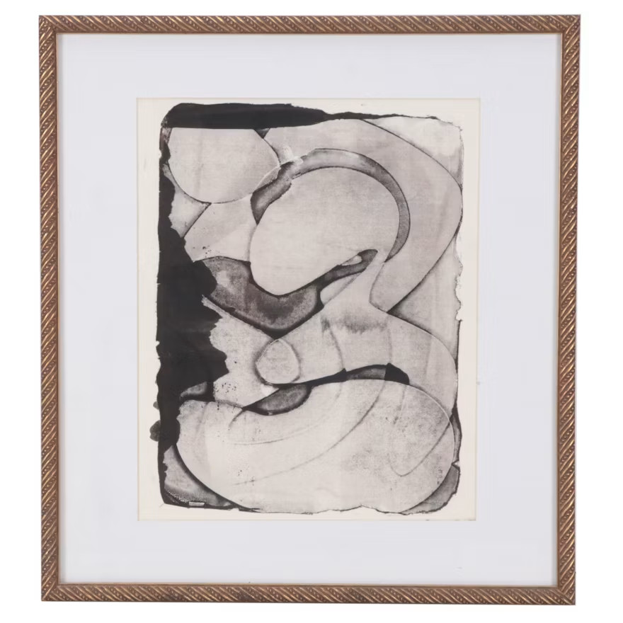 Paul Chidlaw Abstract Black & White Serigraph Framed Signed w/ Estate Stamp