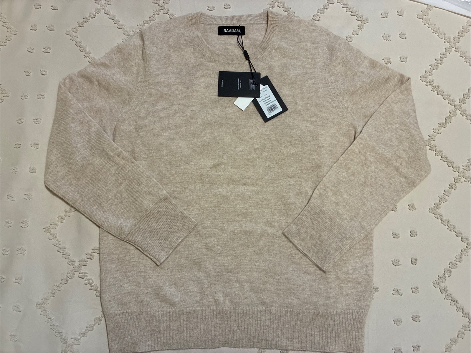 NAADAM THE ORIGINAL CASHMERE CREWNECK SWEATER* OATMEAL * LARGE * NEW NICE SALE NAADAM THE ORIGINAL CASHMERE CREWNECK SWEATER* OATMEAL * LARGE * NEW NICE SALE