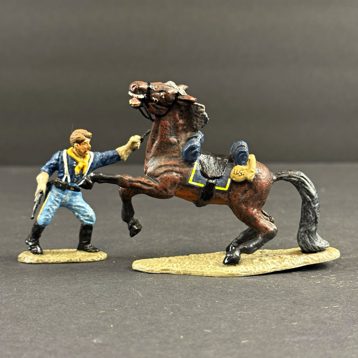 VTG 1986 King & Country TW20 The West Metal Cavalry Horse & Soldier Set